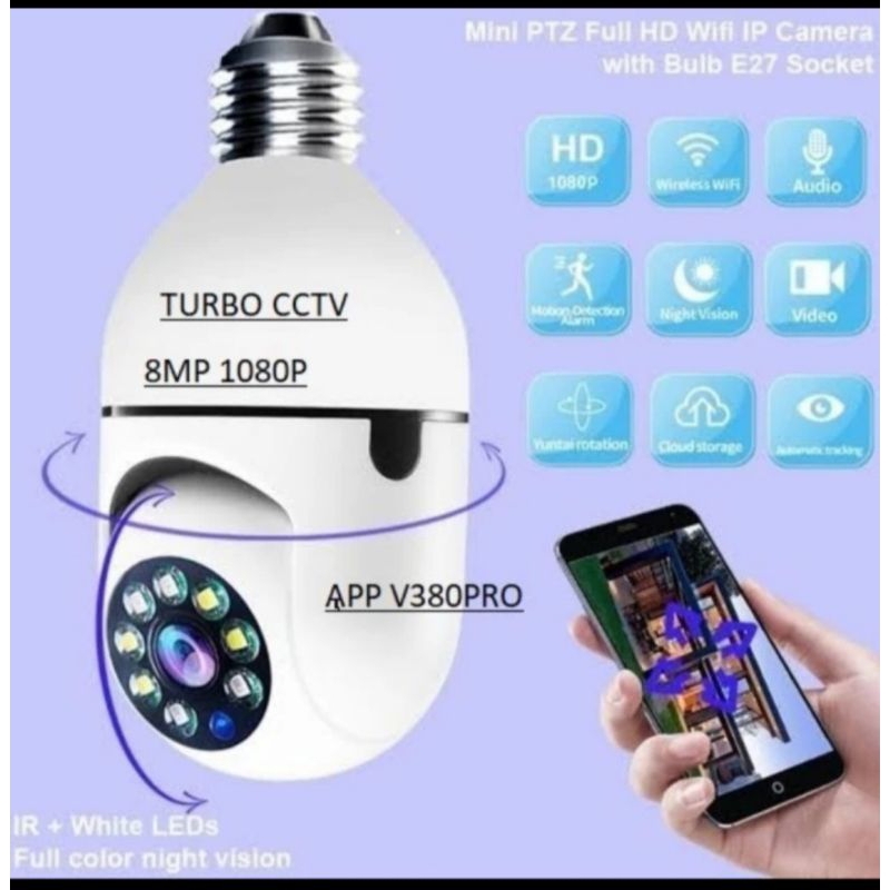 IP CAMERA CCTV 8MP APP V380 PTZ KAMERA CCTV SPEED DOME MINI