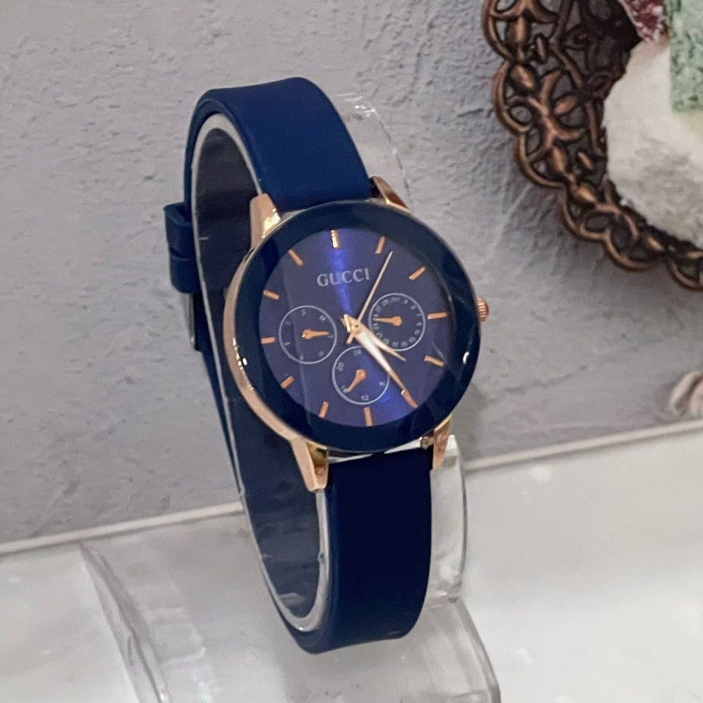 JAM TANGAN WANITA STRAP RUBBER CHRONO OFF GC-355