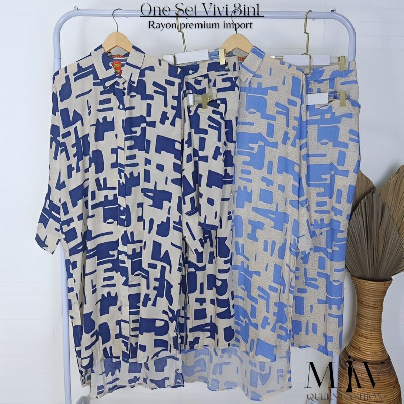 BELI 1 DAPAT 3! one set Vivi Rayon premium/setelan wanita/setelan tunik/setelan murah/celana wanita/