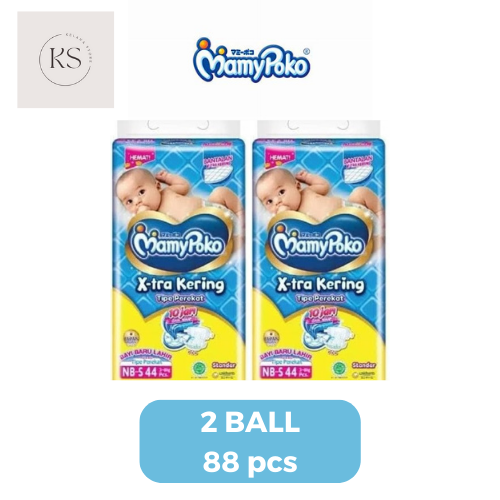 PAMPERS MAMYPOKO NB44/S38/M32/L28/XL26 2 BALL Baby Newborn Infant Termurah
