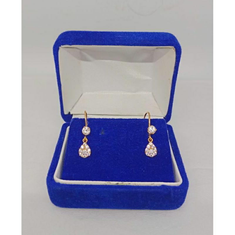 anting kait tears mp/perak asli silver 925 lapis emas/perhiasan fashion terbaru