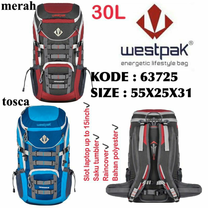 TAS RANSEL OUTDOOR ORIGINAL BY WESTPAK 63725 KAPASITAS 30L