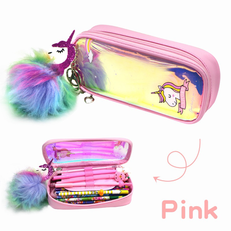 

Tempat Pensil Unicorn Hologram + Gantungan Unicorn Bulu