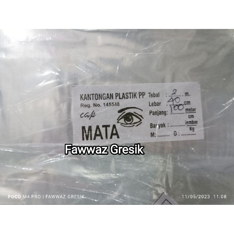 Plastik PP Bening Roll Lebar 40 cm Tebal 0,02 Panjang 100 Meter Asli Packing Laundry Karpet