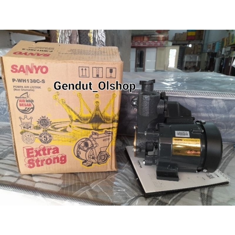 (Khusus Wilayah Kota Palembang) Pompa Air Listrik (Non Otomatis) SANYO P-WH138C-S, Pompa Sanyo PWH-1
