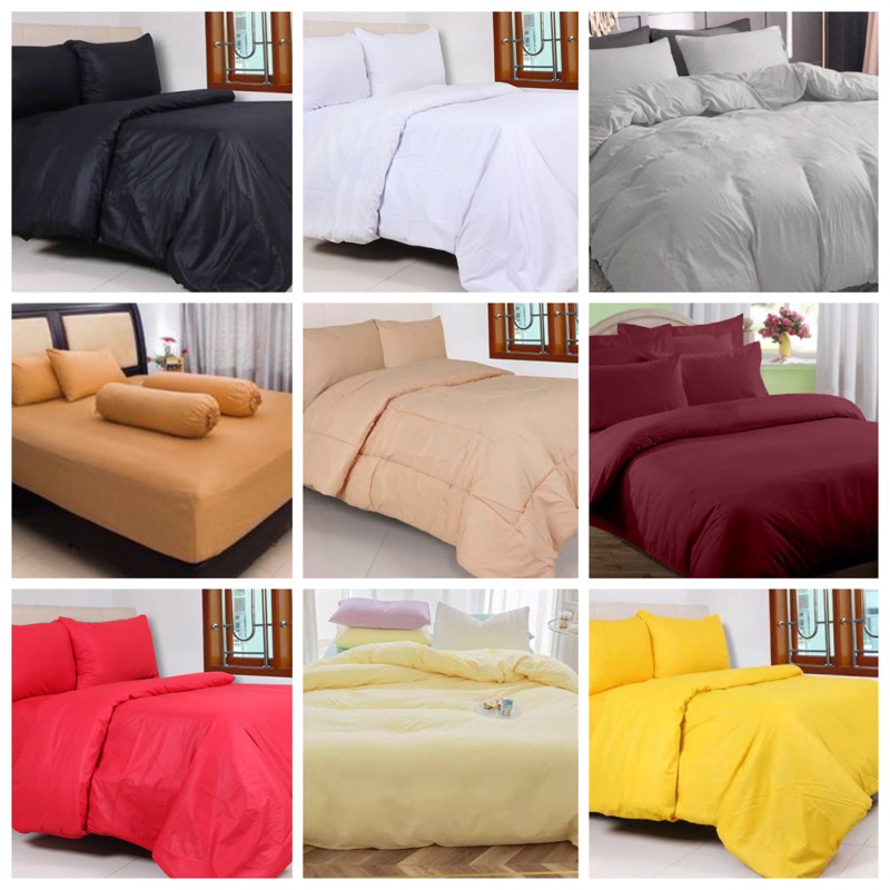Sprei Polos Katun Star CVC - Hitam, Putih, Abu, Coklat, Merah, Kuning