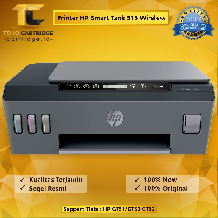 Printer Smart Tank 515 Wireless Print Scan Copy All in One A4 New Tinta GT53XL Black GT52 CMY