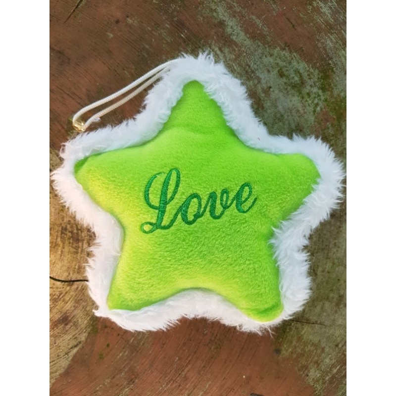 (Preloved) Boneka Bintang Hijau / Boneka Beruang Mini Pink Abu-abu