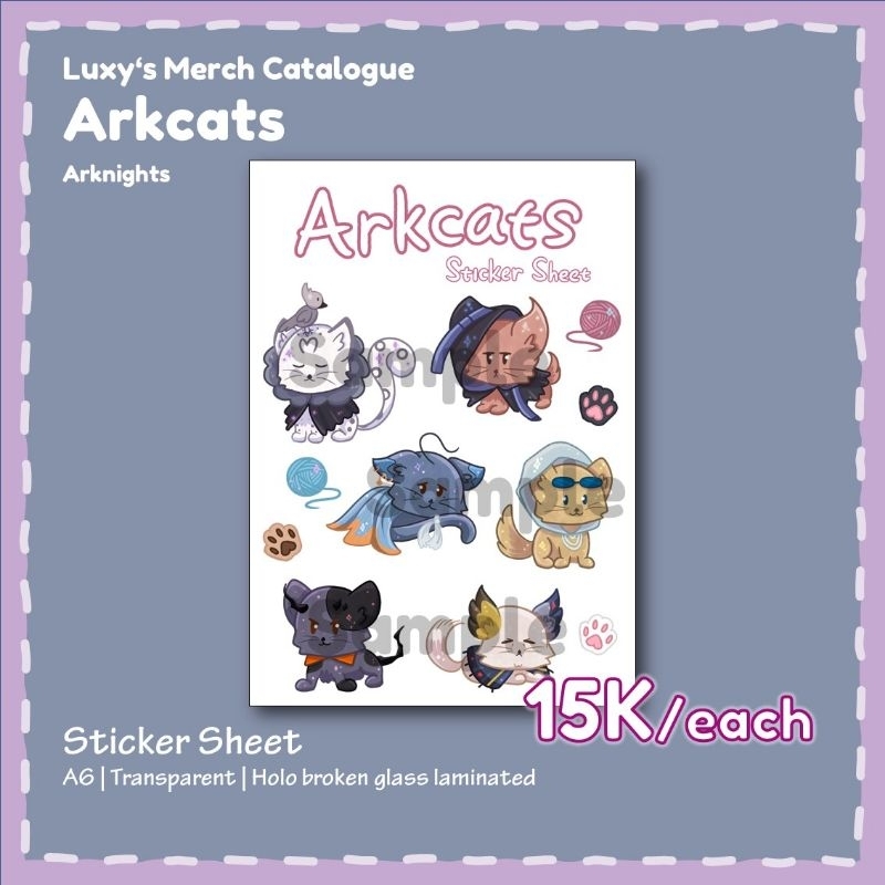 Arkcats Sticker Sheet - Arknights Fanmerch by Luxy_luxain