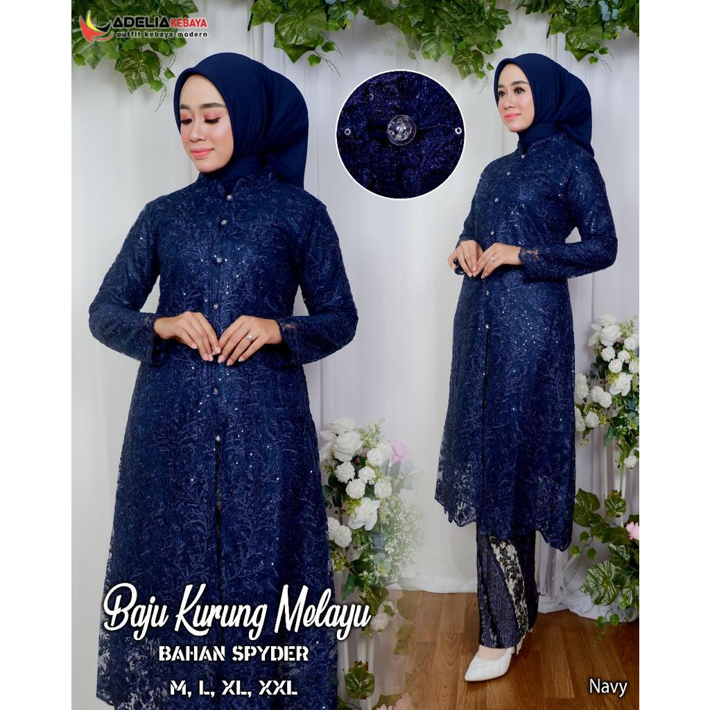 Baju kebaya kurung melayu tradisional Kebaya modern hijab Kebaya tunangan pernikahan modis cantik dan elegan