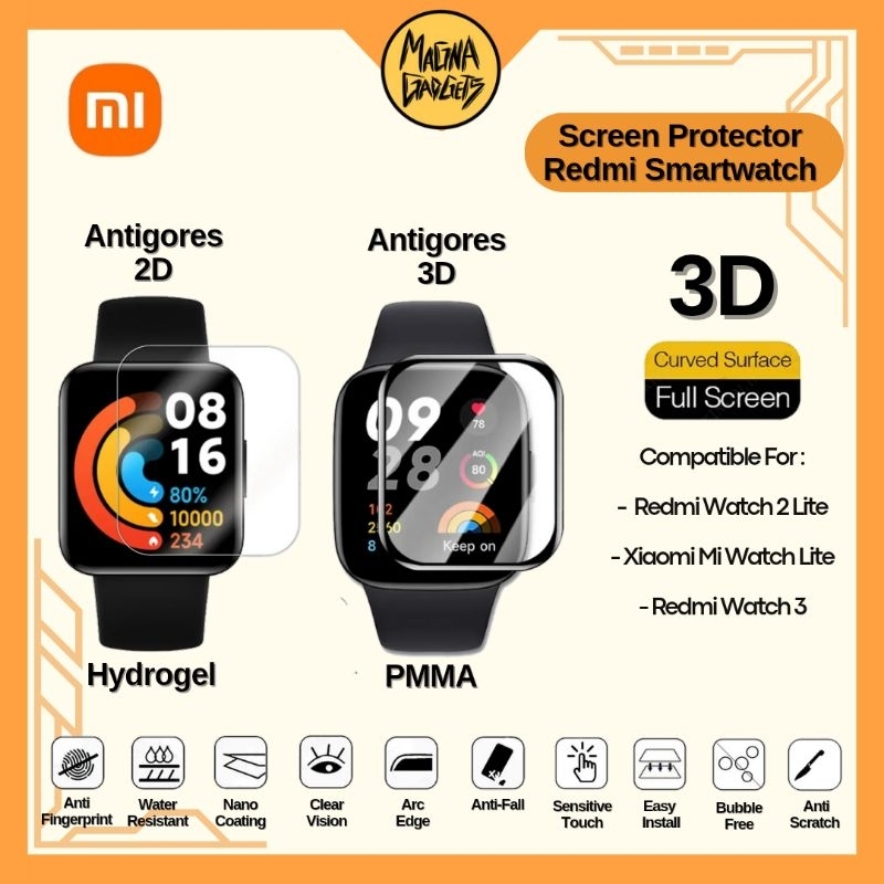 Anti Gores 3D Full Cover Screen Protector Xiaomi Redmi Watch 2 Lite / Redmi Watch 3 / Mi Watch Lite