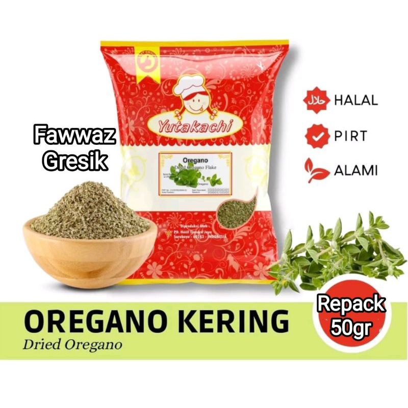 Oregano Flake 50gr Yutakachi / Bumbu Kontinental / Herbs Daun Alami Herbal Alami