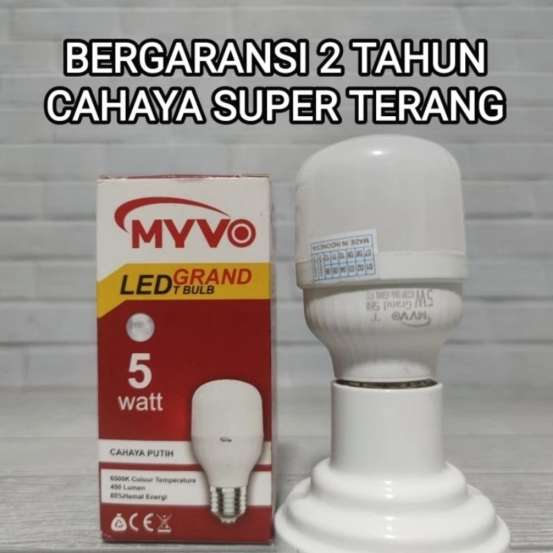 MYVO GRAND LAMPU LED T BULB CAPSULE 5W 5 WATT BOHLAM BERGARANSI