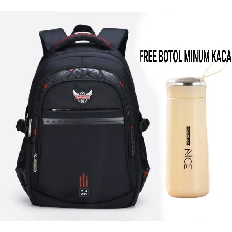 GGS Tas Sekolah Anak Laki Laki Sd Smp Sma Ransel Kerja ORIGINAL Tas Sekolah Anak Laki BackPack IMPORT FREE BOTOL KACA