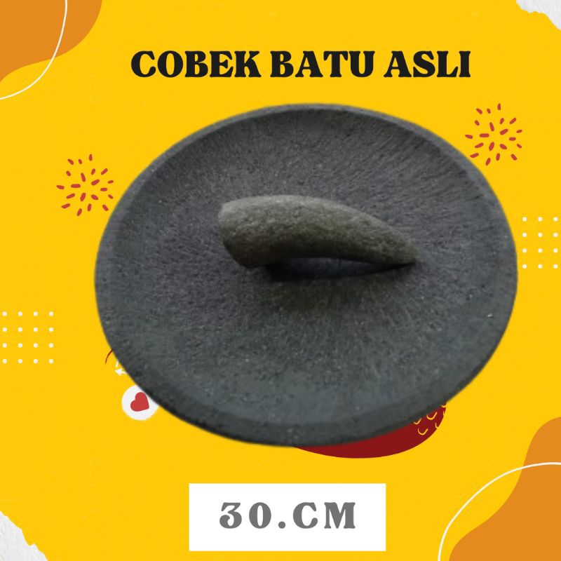 Cobek batu asli pahatan 30.cm