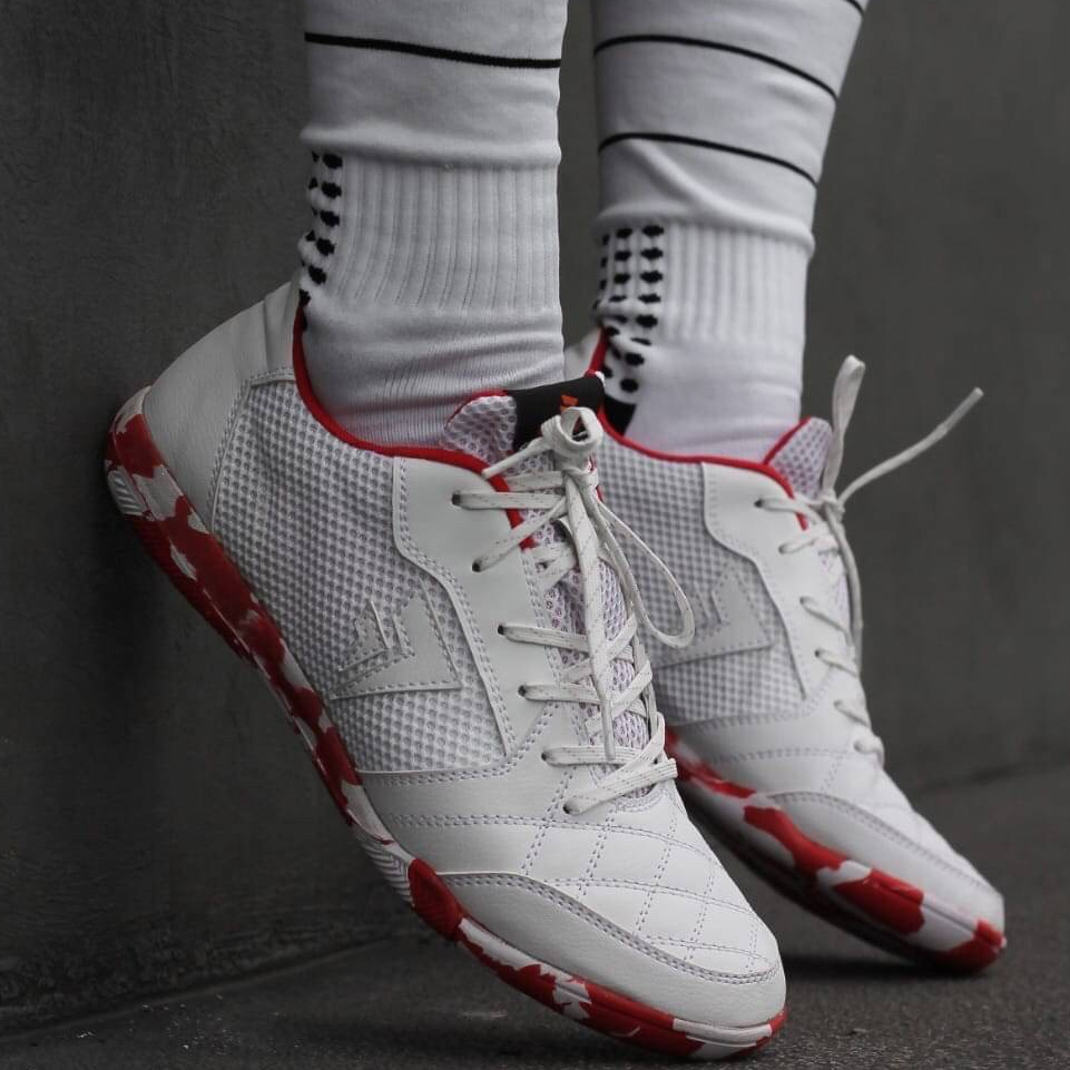 SEPATU FUTSAL SEVSPO IMBASALA WHITE RED CAMO ORIGINAL 100% BISA COD