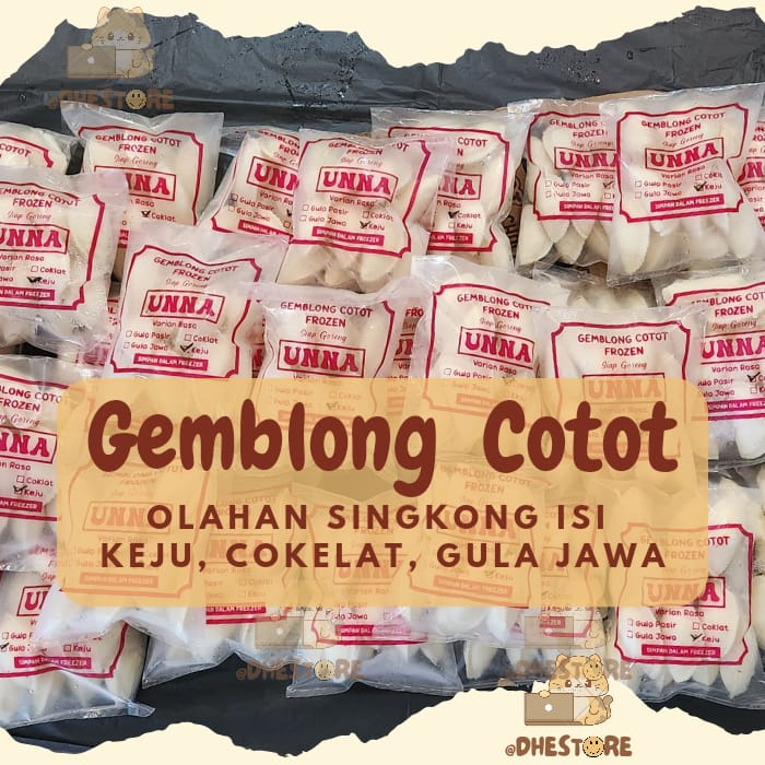 Gemblong cotot frozen UNNA khas Salatiga rasa Coklat,Keju dan Gulajawa