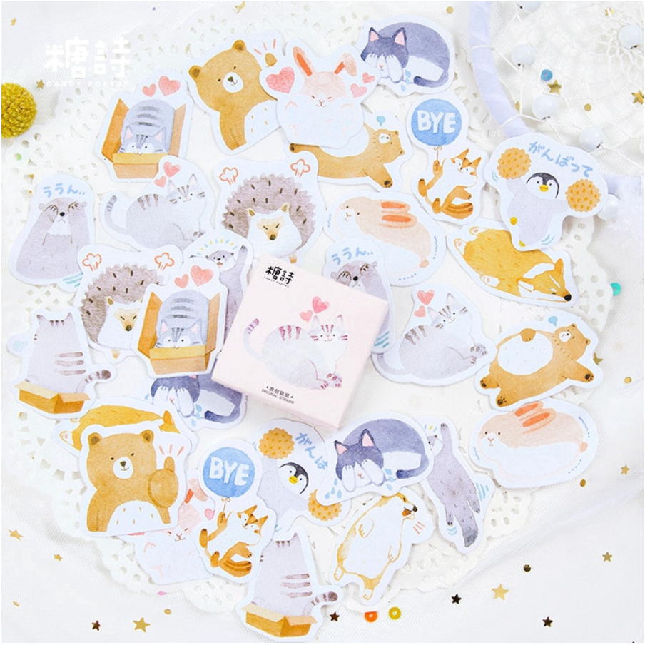 

【DOKI】45Pcs Stiker Bentuk Binatang Lucu Untuk Dekorasi Scrapbook Jurnal Diary - Cute Animal