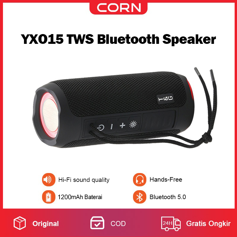 CORN TWS bluetooth Wireless Soundbar Portable Speaker Hi-FI SUPER Mega BASS Speker RGB Light Water Proof Support FM/ TF Card/Micro SD Card/ U disk