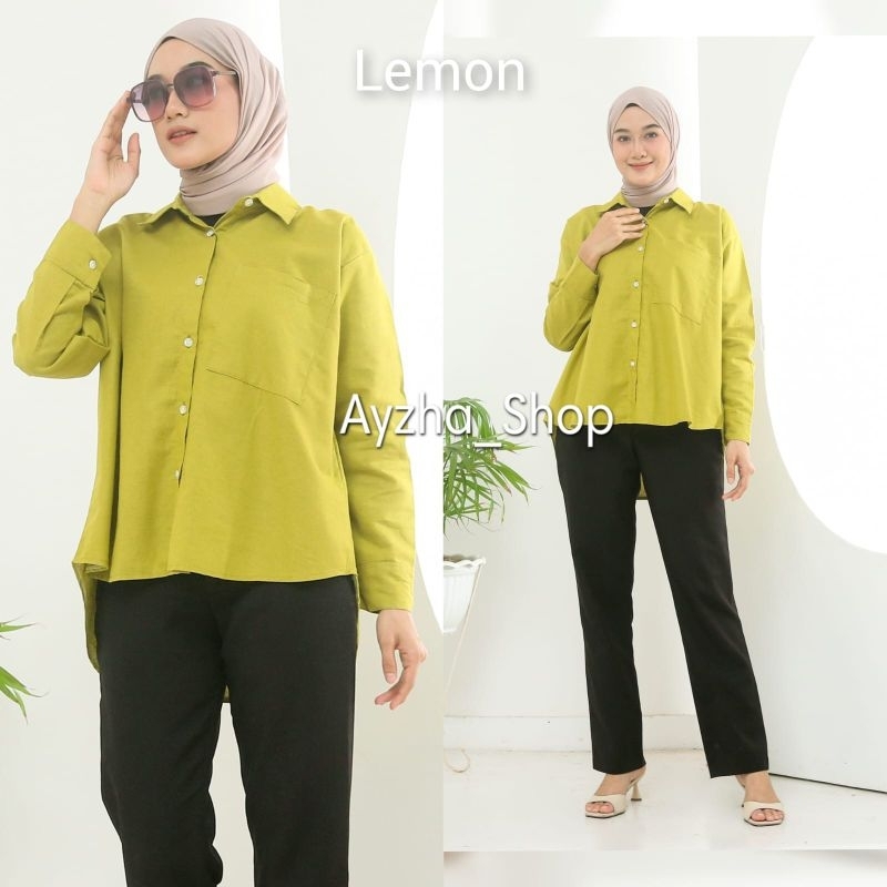 Kemeja linen oversize olivia shirt