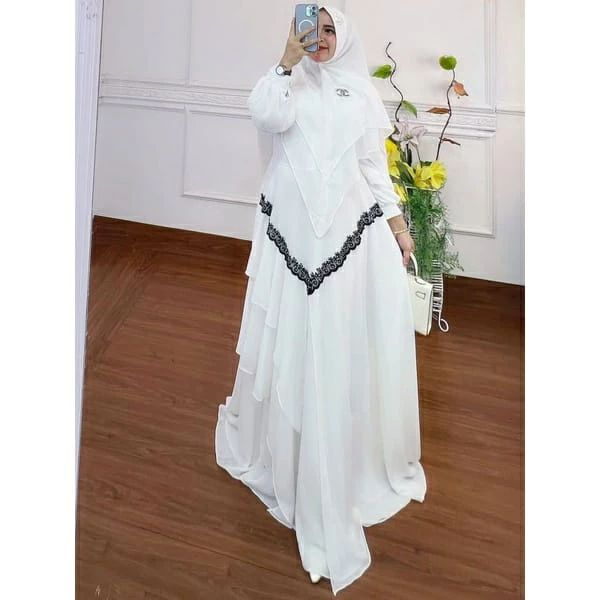 Mariam Syar'i MEWAH/ SET HIJAB SYARI/ SYARI CERUTY BABYDOLL/ TERBARU 2023/ BAJU LEBARAN