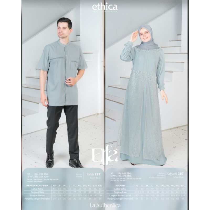 Couple Ethica 170 Silver Blue Gamis Kagumi 287 Koko Kahfi 277