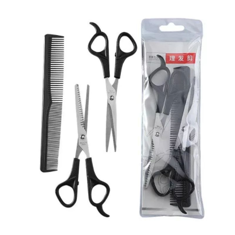 set 3 pcs hair salon gunting sisir sasak rambut hairdressing