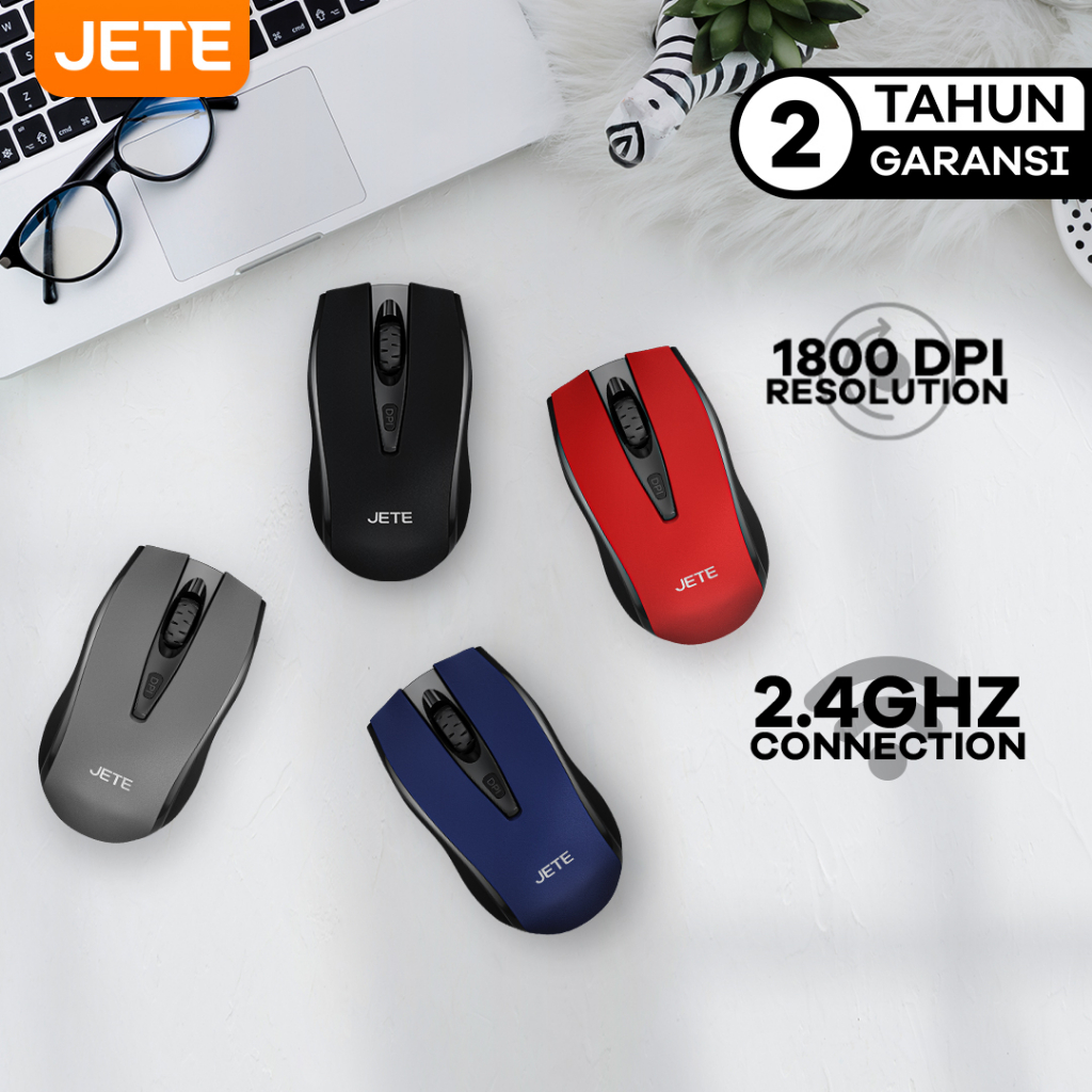 Mouse Wireless Silent JETE MS1 - Mouse Bluetooth Garansi Resmi 2 Tahun Rusak Ganti Baru