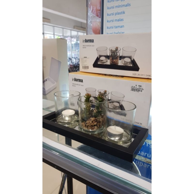 Deco plate set lulu black/TEMPAT LILIN INFORMA