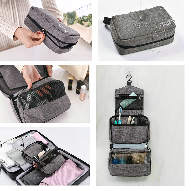 Hanging Travel Bag Folding Organizer Tas Lipat Multi Layer - QE24 - Gray