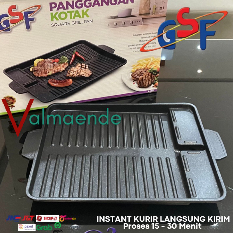 Grill Pan Panggangan BBQ anti Lengket GSF 4517 Yakiniku Bulgogi Pan Alat Pemanggang Multifungsi