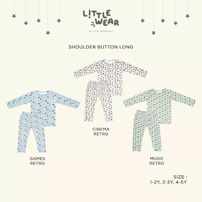 Little Palmerhaus - Stelan Panjang Little Wear SHOULDER LONG  Oblong Panjang  (Piyama/Setelan Bayi) By Lidyamomnbaby