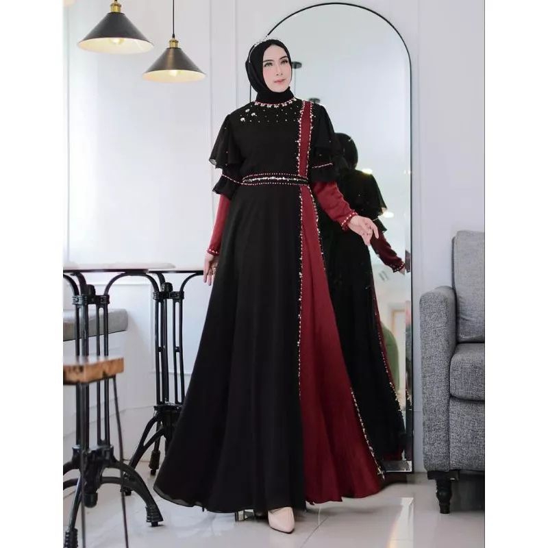 CS COD REALPICT SHOFIA GAUN ORIGINAL //AURELLYA GOWN  ORIGINAL AURA HIJAB//DRESS PESTA CANTIK//PAKAI