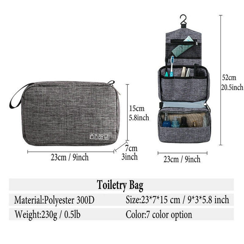 Hanging Travel Bag Folding Organizer Tas Lipat Multi Layer - QE24 - Gray