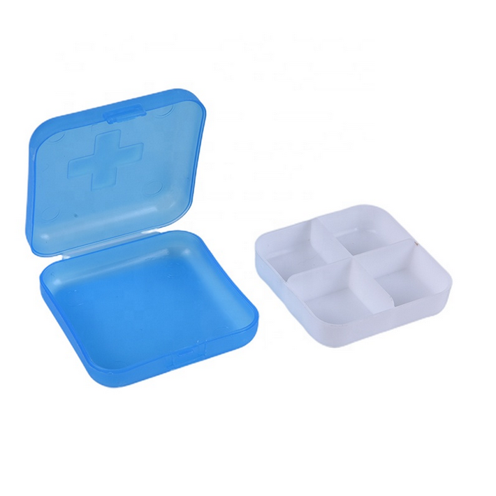 A478 KOTAK OBAT MINI 4 SEKAT medicine box portable 4 grid wadah tempat penyimpanan aksesoris perhiasan manik jewelry suplemen organizer rumah perlengkapan travel