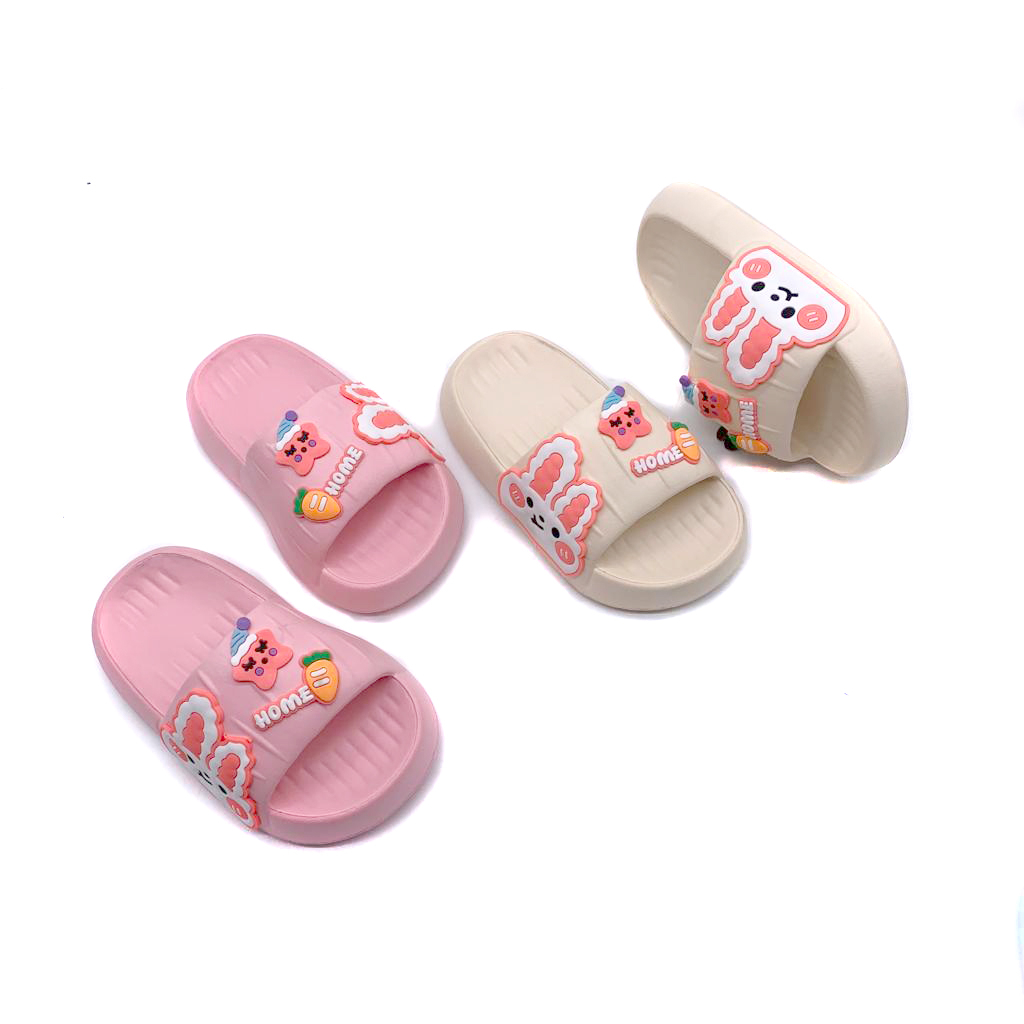 Sandal Selop Anak Perempuan Tebal Bahan Karet Simple Motif  Kelinci Lucu Kekinian
