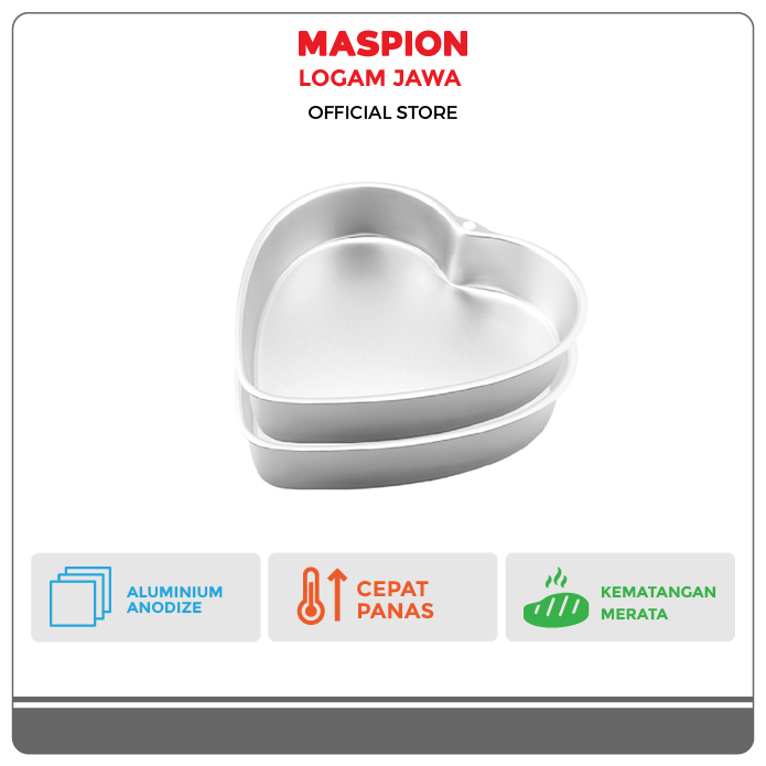 Maspion Cetakan Kue Heart Pan Alumunium Anodize 9 Inch 2 pcs set