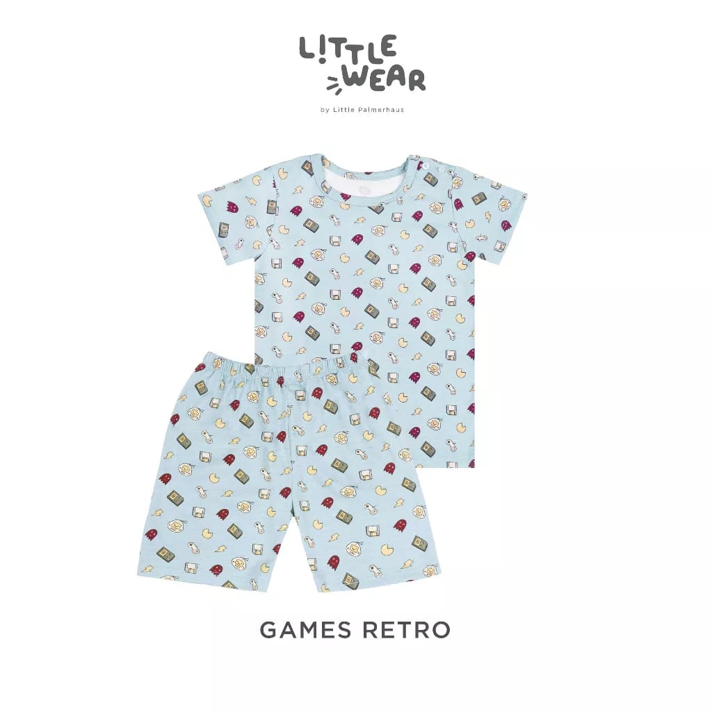 Little Palmerhaus Little Wear Shoulder Button Short Sleeve New - Setelan Baju Oblong Pendek Pendek