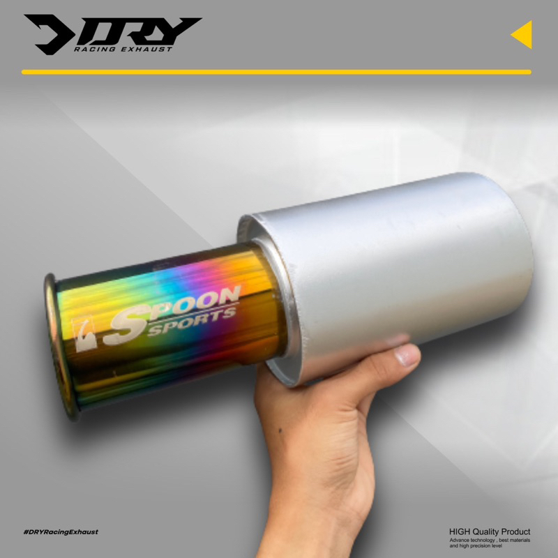 Knalpot Racing Mobil Spoon Pelangi Silver