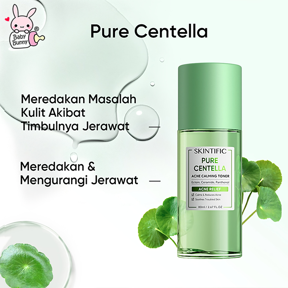 ❤ BELIA ❤ SKINTIFIC Pure Centella Acne Calming Toner 80ml | Toner Muka | Essence | BABY BUNNY