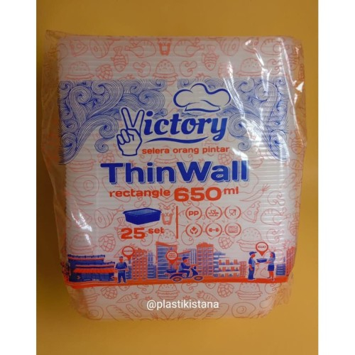 Thinwall victory | 500 ml dan 300 ml | isi 25 pack | Kotak Makan | persegi panjang | Bulat