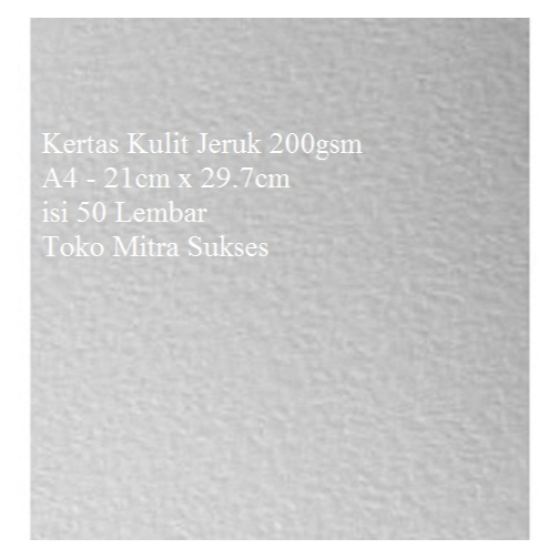 

Kertas Kulit Jeruk A4 isi 50 Lembar