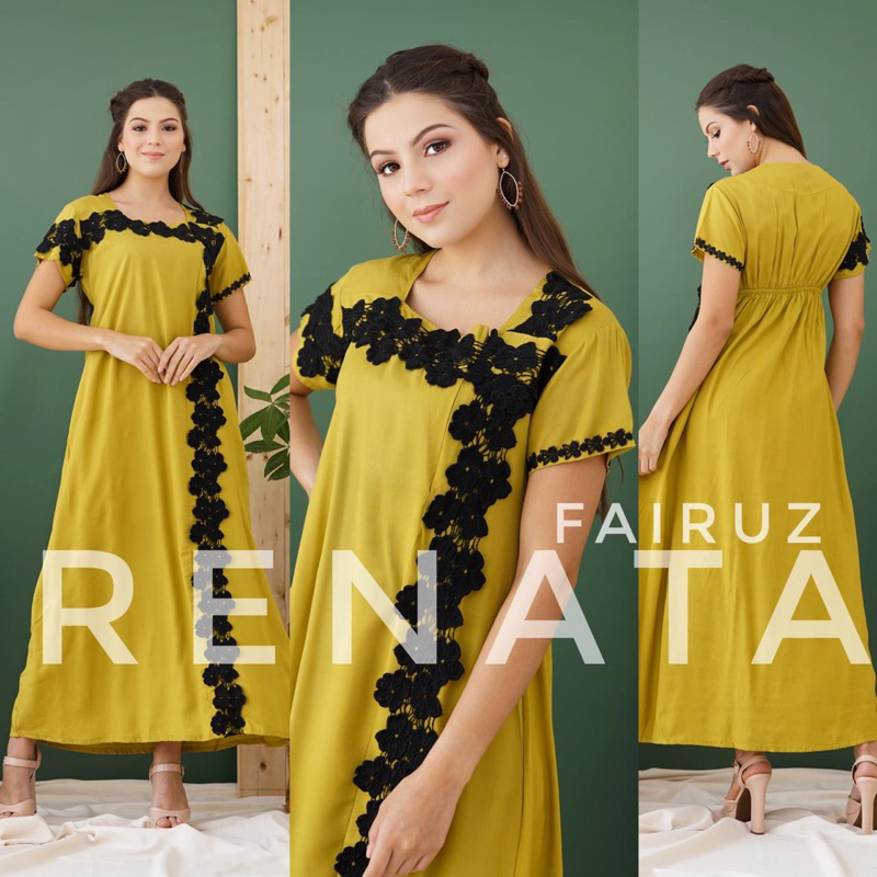 Daster Arab FAIRUZ RENATA Long Dress Rayon Super Busui nyaman