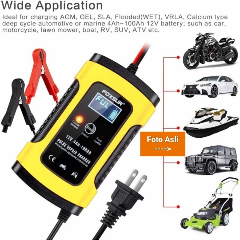 Cas Aki Charger ACCU Kendaraan Mobil Motor / Smart Charger Repair ACCU