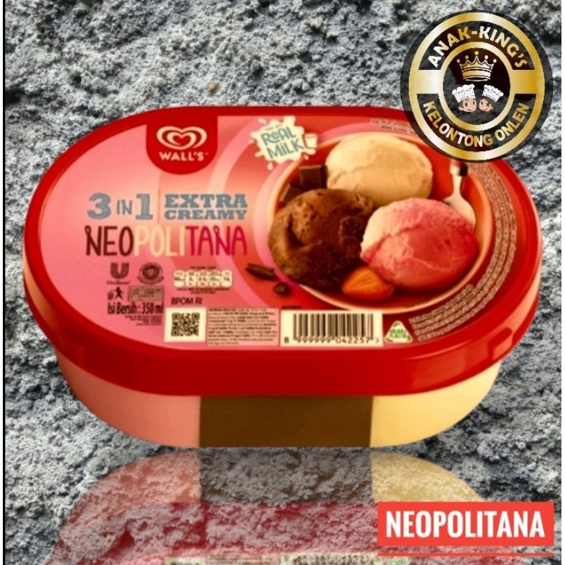Promo  Wall's Es Krim /Vanilla/Chocolate Deluxe/Unicorn/ Ice Cream Neopolitana Extra Creamy 700ml