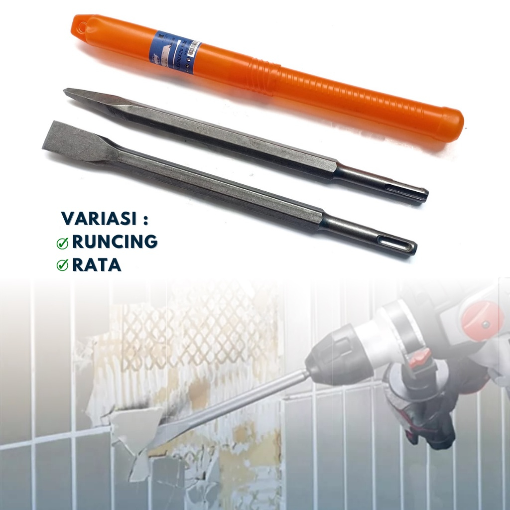 Mata Bor Bobok Tembok Alat Pahat Beton Chisel Betel Runcing / Lancip / Pointed / Point Chisel dan Ra
