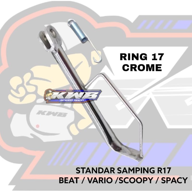 Standar jagrak jagang Tengah samping ring 17 ring 14 plus pir standar 2 set standar 1 ring 17 plus pir Honda Beat Scoopy Vario 110 Spacy JAGRAK TENGAH SET SAMPING HONDA BEAT SCOOPY SPACY VARIO 110 CHROME PNP BEAT SPACY SCOOPY VARIO