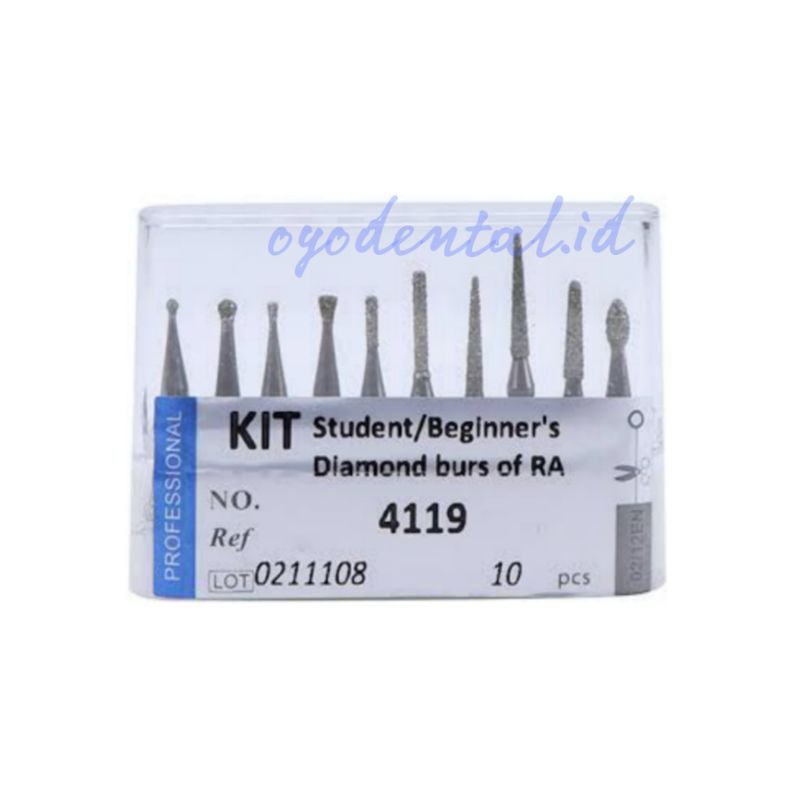 Dental diamond bur student kit low speed