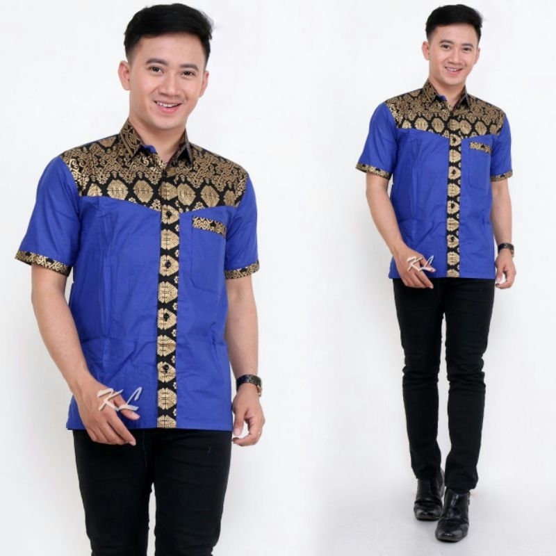 HEM BATIK PRIA LENGAN PENDEK KEMEJA PRIA