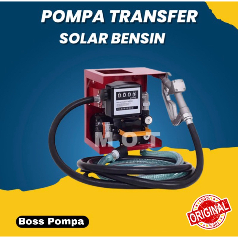 PAKET FLOW METER MINYAK SOLAR + POMPA AC YB 60LPM KOMPLIT SIAP PAKAI ( FLOW METER BBM SET )